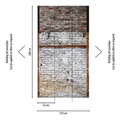 One Wall one Role fotobehang steen grijs, zwart en wit - 159 x 280 cm - AS-383501