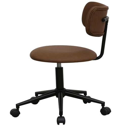 Furnhouse bureaustoel Roxy - Donkerbruin - Kunstleer - 57x56x74