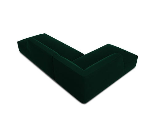 Micadoni linker hoekbank Ruby 4-zits, flueel, flessengroen - 180x273x69cm