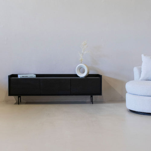 Giga Meubel Tv-Meubel Hanne - Mangohout/Metaal - Zwart - 160cm
