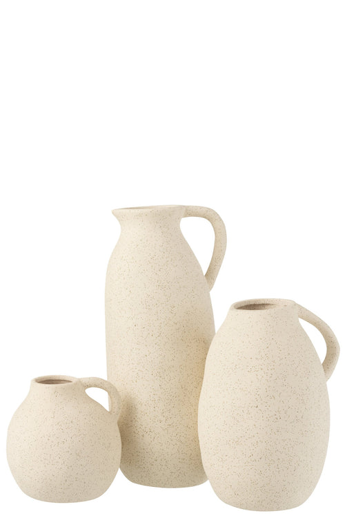 J-Line vaas Kruik - keramiek - beige - large - 36 cm hoog