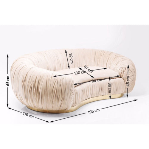 Kare Design Sofa Perugia 2-Zits fluweel creme - vtwonen shop
