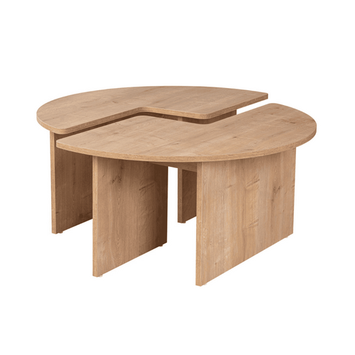 Calicosy - MOIRA Set van 2 salontafels - Hout - 90x90x41 cm