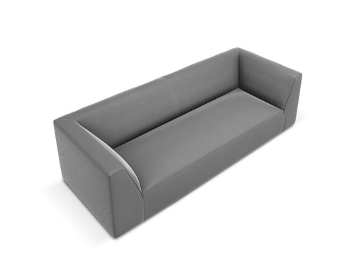 Micadoni Bank Ruby 3-zits, flueel, grijs - 93x232x69cm