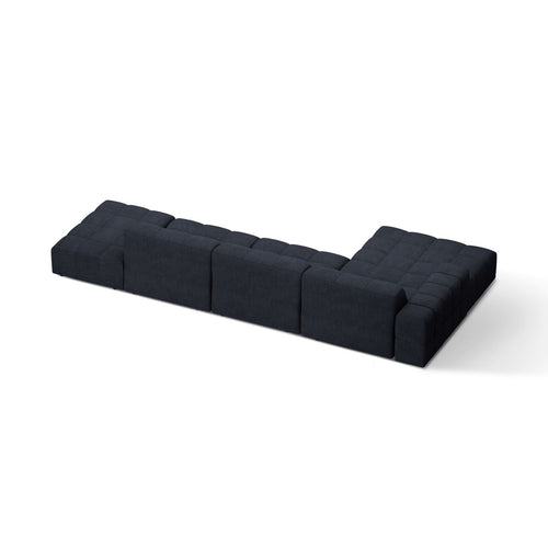 Cosmopolitan Design - Linker hoekbank Chicago 5-zits, chenille marineblauw - 167x348x78cm