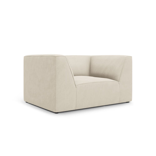 Cosmopolitan Design - Fauteuil Siena ribfluwelen lichtbeige - 92x120x69cm