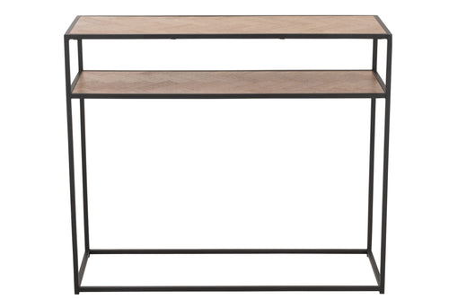 J-Line console Zigzag - hout/metaal - naturel/zwart