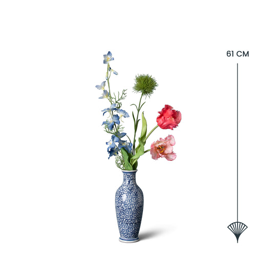 Madame Fleurie zijden boeket Gaspard - Eclectic style - met vaas - vtwonen shop