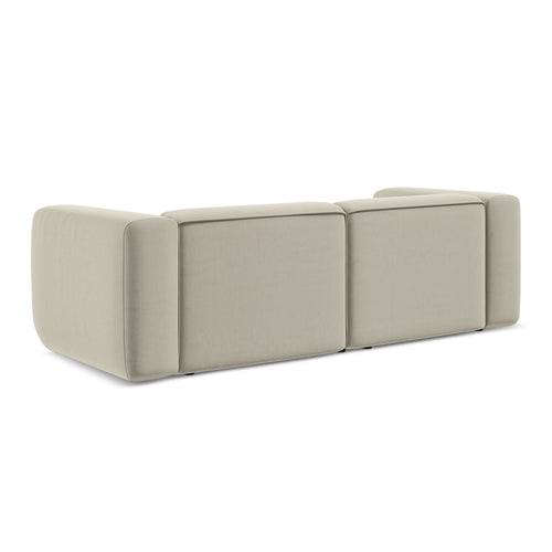 LaMiaSofa 3-zits bank Bari - velours - parel - 228x89x70