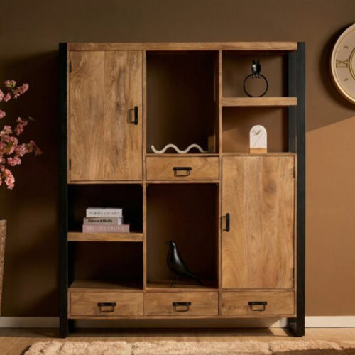 Starfurn Vakkenkast Britt - Naturel Hout - 150x40x180cm