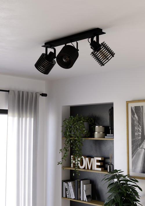 EGLO spot Segovia - e27 - 57,5 cm - zwart - hout - vtwonen shop