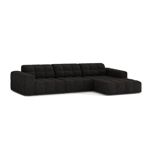 Cosmopolitan Design - Rechter hoekbank Chicago 4-zits, chenille antraciet - 167x294x78cm