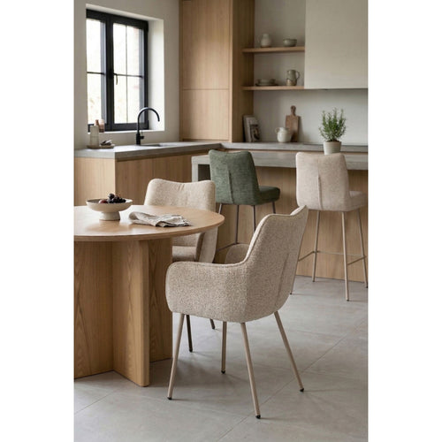 Housecraft Living Jacques Eetkamerstoelen Armleuning Beige - Set van 2