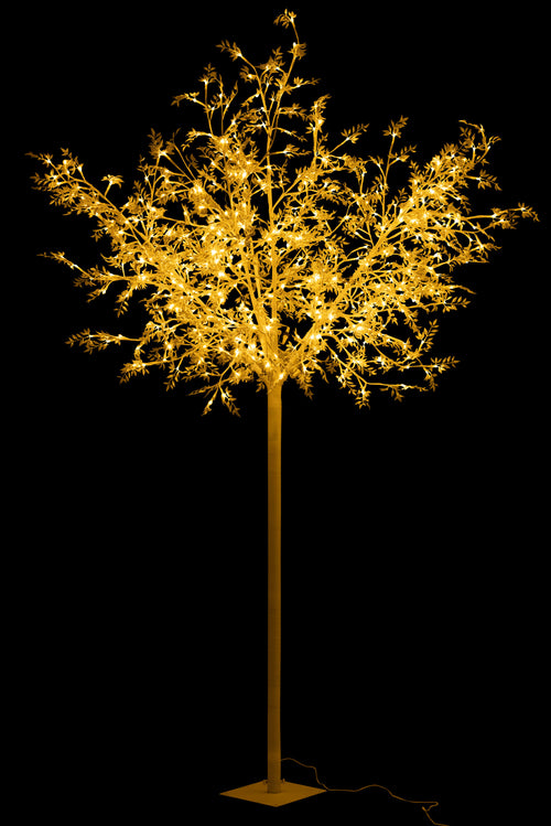 J-Line decoratie boom Blaadjes Glitter - metaal - zilver - extra large - LED lichtjes - vtwonen shop