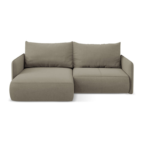 LaMiaSofa hoekbank links Palermo - textuurstof - donkerbeige - 207x148x86