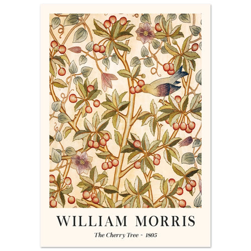 Artfulprints Poster met Lijst William Morris - The cherry tree 1895    - 70x100 cm - Groen