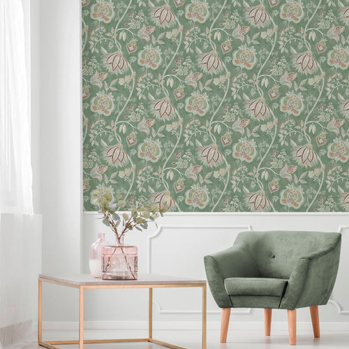 Sanders & Sanders behang bloemen groen - 53 cm x 10 m - 641005