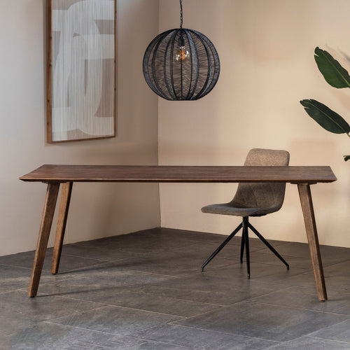 Giga Meubel Eettafel Oslo - Donkerbruin Mangohout - 200x90x76cm