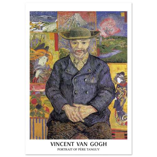 Artfulprints Poster met Lijst Vincent van Gogh - Portrait of Père Tanguy   - 50x70 cm - Meerkleurig