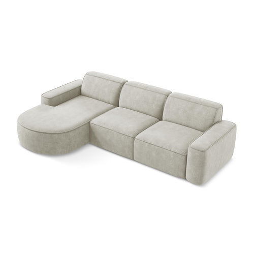 LaMiaSofa hoekbank links Melissa - chenille stof - parel - 284x166x70