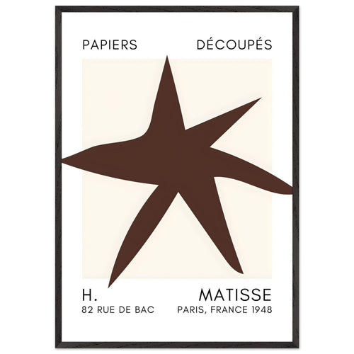 Artfulprints Poster met Lijst Matisse – Star of the sea brown   - 70x100 cm - Bruin