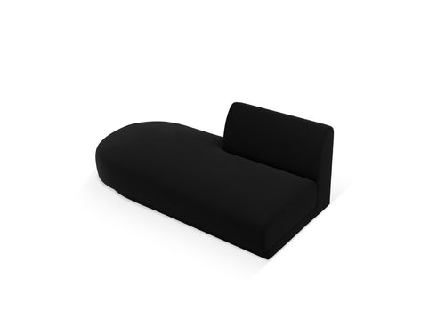 Micadoni - Module "Miley" 2 zitplaatsen, flueel zwart - 90x158x70cm