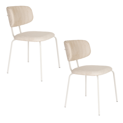 Housecraft Living Jaze Eetkamerstoelen Off-White/ Gebroken wit - Set van 2 - vtwonen shop