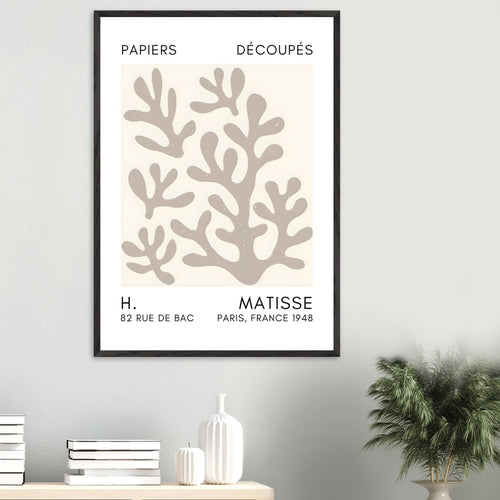 Artfulprints Poster Matisse – Coral shadows grey   - 70x100 cm - Grijs