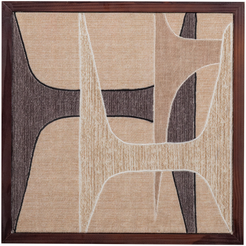 WOOOD wanddeco Anno - Katoen stof - Naturel/Bruin - 90x60x10