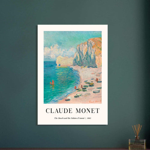 Artfulprints  Claude Monet - The beach and the falaise d' Amont   poster A4 21x29.7 cm - vtwonen shop