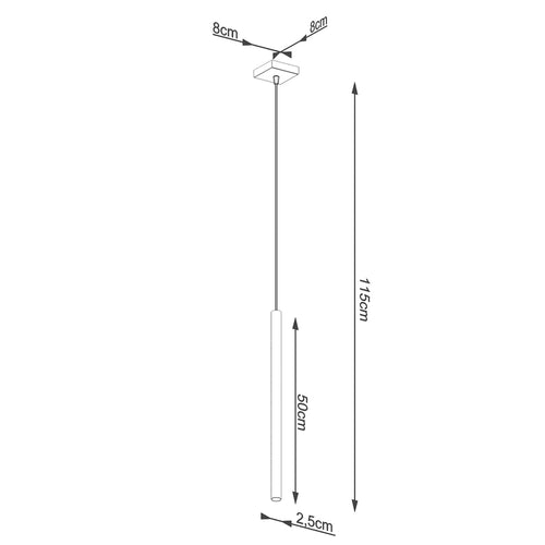 Sollux Lighting Hanglamp PASTELO 1 goud - 3,5x8x115cm