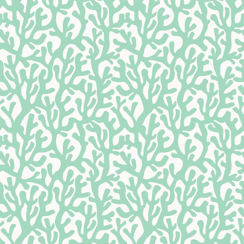 ESTAhome behang koraal mintgroen en wit - 50 x 900 cm - 131012