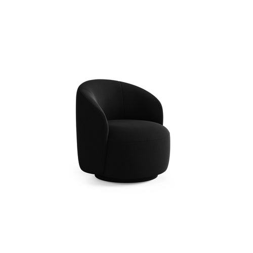 Cosmopolitan Design - Draaistoel Savona structurele stof zwart - 72.5x69x70.5cm