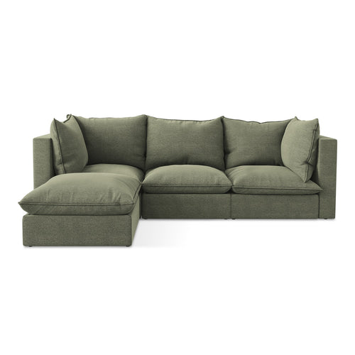 LaMiaSofa hoekbank links Ravenna - bouclé - olijf - 255x165x77