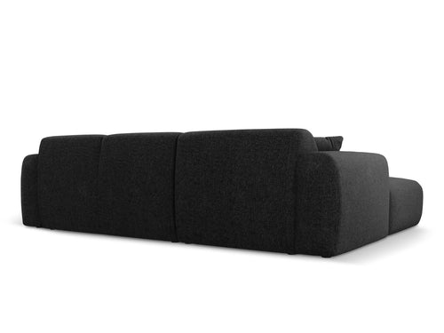 Cosmopolitan Design rechter hoekbank Nolio 4-zits, chenille, zwart - 170x260x72cm