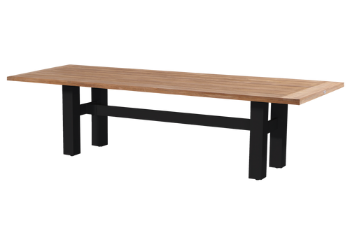 Hartman Tuintafel Sophie Yasmani - Naturel/Zwart Teakhout - 300x100x76cm