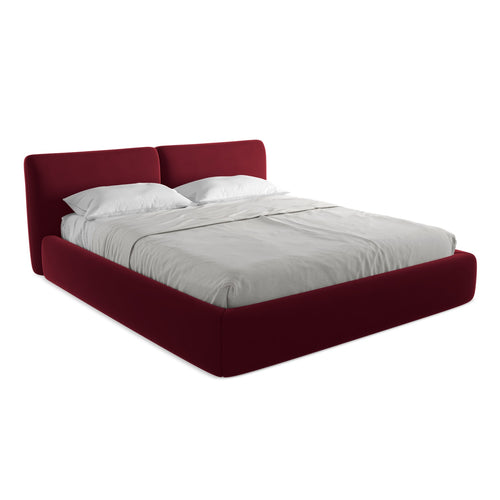 LaMiaSofa Bed met opbergruimte Milano - velours - bourgondië - 200x228x82