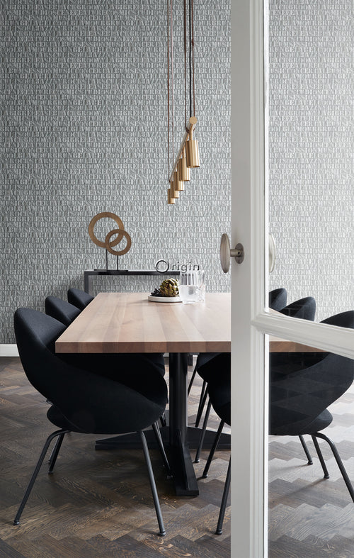 Origin Wallcoverings behang oude ijzeren zetletters lagunegroen - 53 cm x 10,05 m - 347595 - vtwonen shop