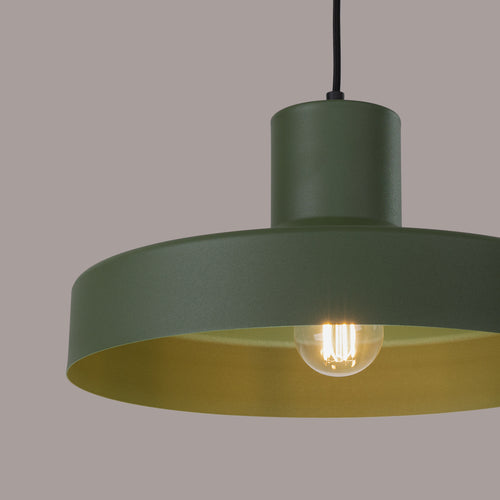 Sollux Lighting Hanglamp BILO olijfgroen - 35x35x120cm