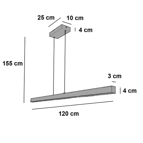 Freelight hanglamp Traiano - 3 lichts - 120  x 150   cm - zwart