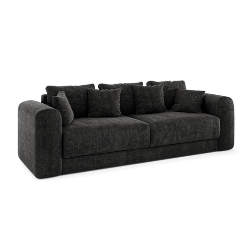 Sia Home - Slaapbank met opbergruimte, notenhout RIO - kruisbinding donker antraciet 250cm