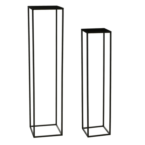Mica Decorations Goa Bijzettafel - Set van 2 - L28 x B28 x H120 cm - Metaal - Zwart
