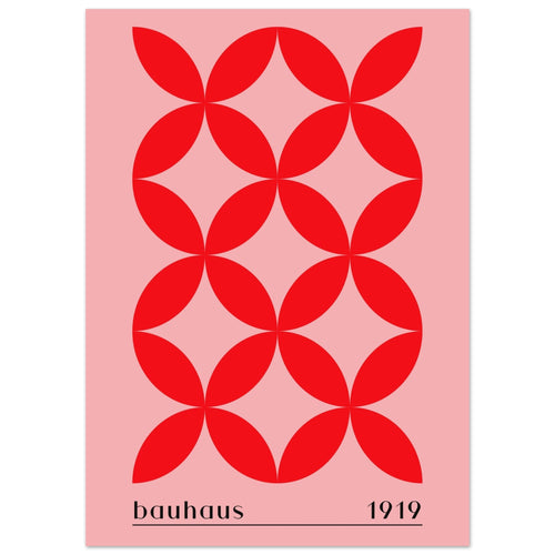 Artfulprints Poster Bauhaus - 1919   - 50x70 cm - Rood