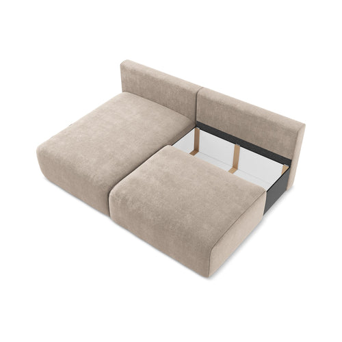 LaMiaSofa hoekbank links Ostia - chenille stof - donkerbeige - 210x149x79