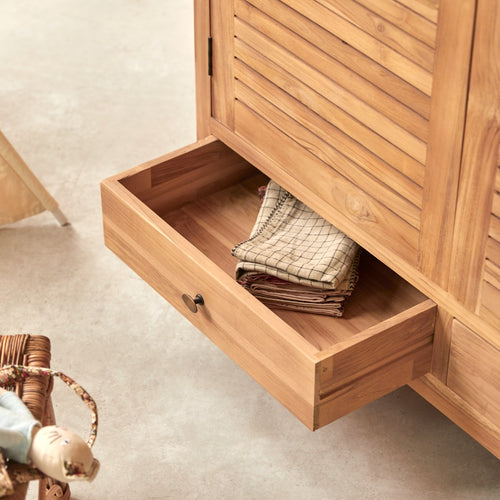 Tikamoon Kinderkast van massief teakhout - Naturel