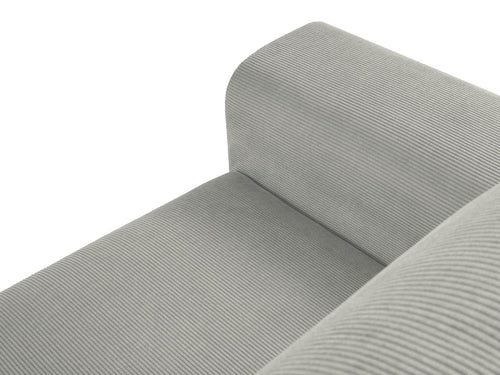 Cosmopolitan Design Converteerbare hoekbank rechts met opbergdoos Kyoto 4-zits, ribfluwelen, lichtgrijs - 145x241x88cm