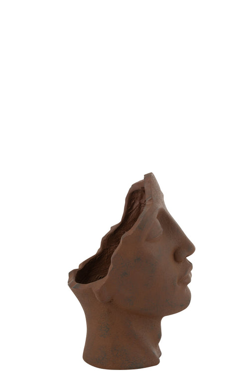 J-Line bloempot David - keramiek - roest - small - Ø 22 cm
