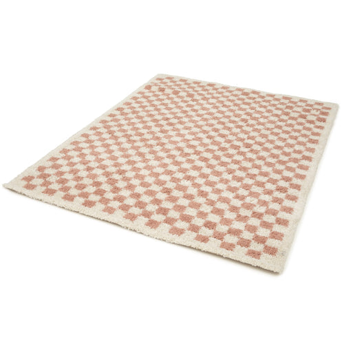 AFK Living vloerkleed Checkers - shaggy - roos - 200 x 290 cm