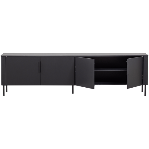WOOOD tv meubel Gunnar - Grenenhout - Matzwart - 56x200x44