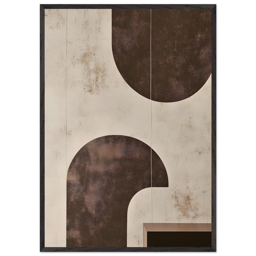 Artfulprints Poster met Lijst Boho – Soft geometry   - 70x100 cm - Bruin